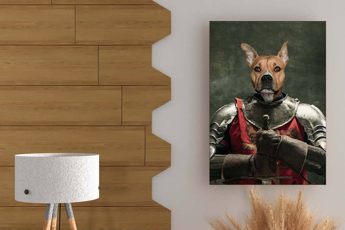 medieval pet portrait canvas