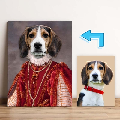 queen custom renaissance pet portrait