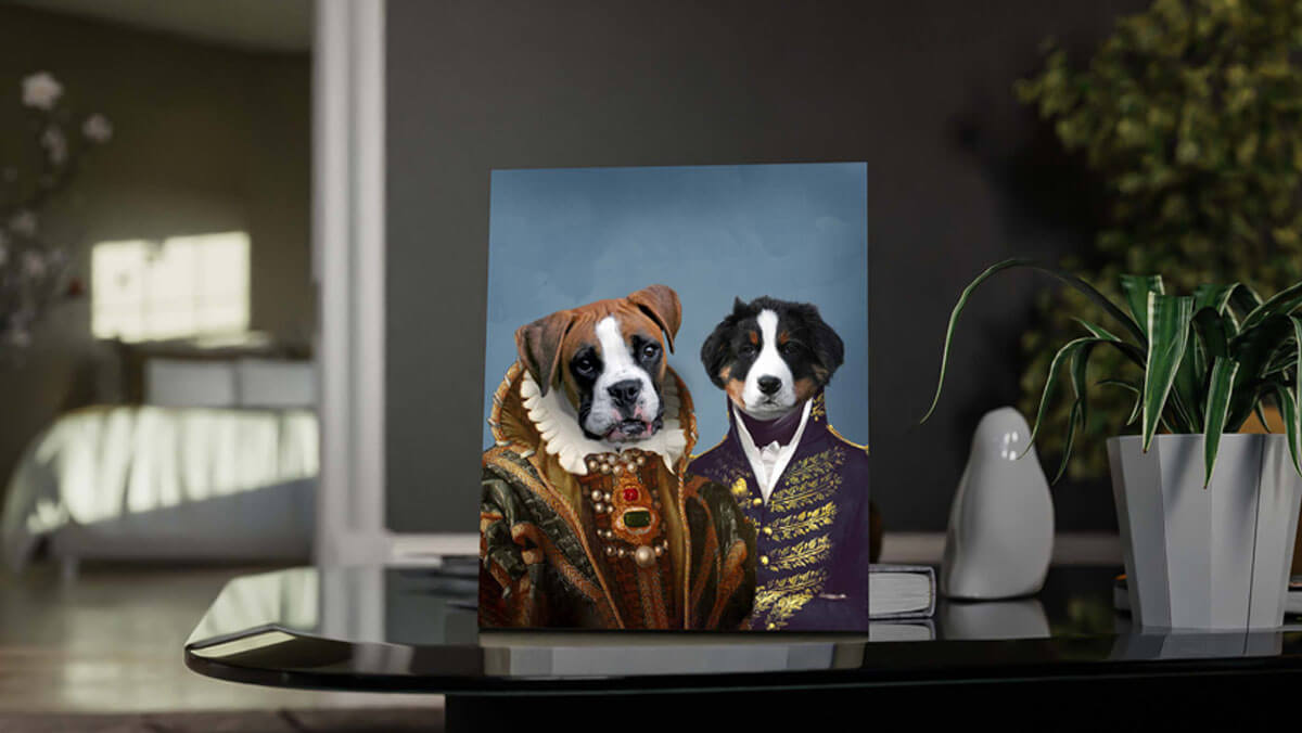 your dog into duchess and military officer portraits
