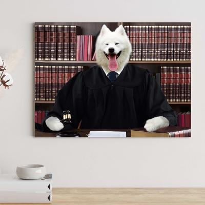 your pet in a knowledgeable judge robe painting