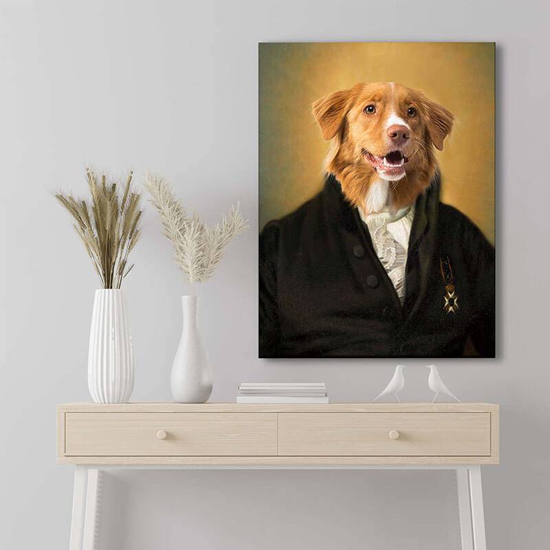 Jurist Custom Animal Painting Portrait Vintage Dog Painting - Furryroyal